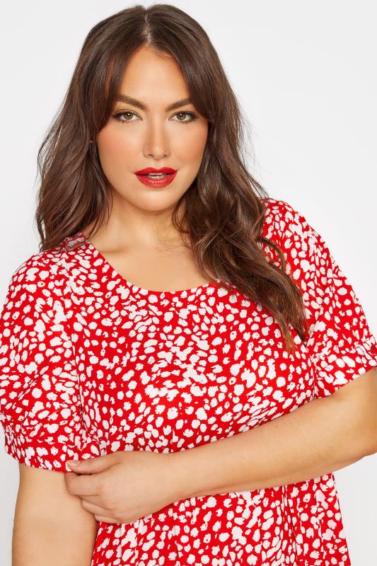 LIMITED COLLECTION Plus Size Red Animal Markings Smock Tier Dress |Yours Clothing 4