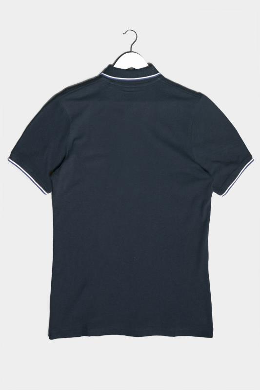 BadRhino Big & Tall Navy Blue Essential Tipped Polo Shirt 3