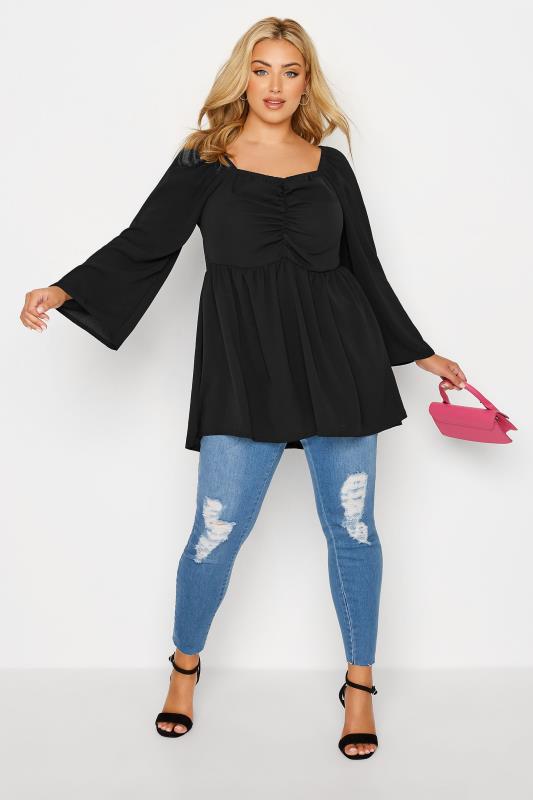 LIMITED COLLECTION Curve Black Ruched Blouse 3