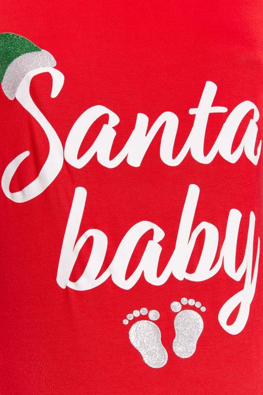 BUMP IT UP MATERNITY Plus Size Red 'Santa Baby' Christmas Top | Yours Clothing 5
