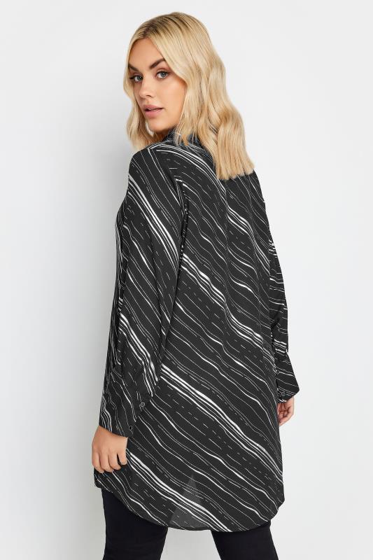 YOURS Plus Size Black Foil Print Oversized Shirt | Yours Clothing 4