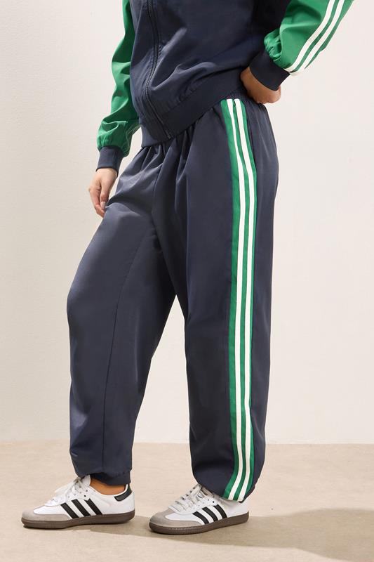 PixieGirl Petite Women's Navy Stripe Cuffed Joggers | PixieGirl 2