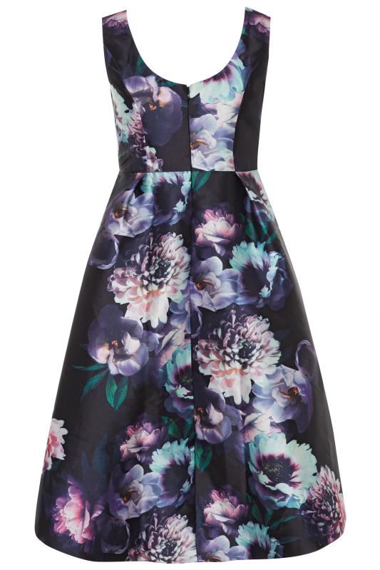 CHI CHI Black Floral High Low Dress | Yours Clothing