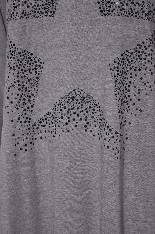 LTS Tall Grey Acid Wash Star Print T-Shirt 5