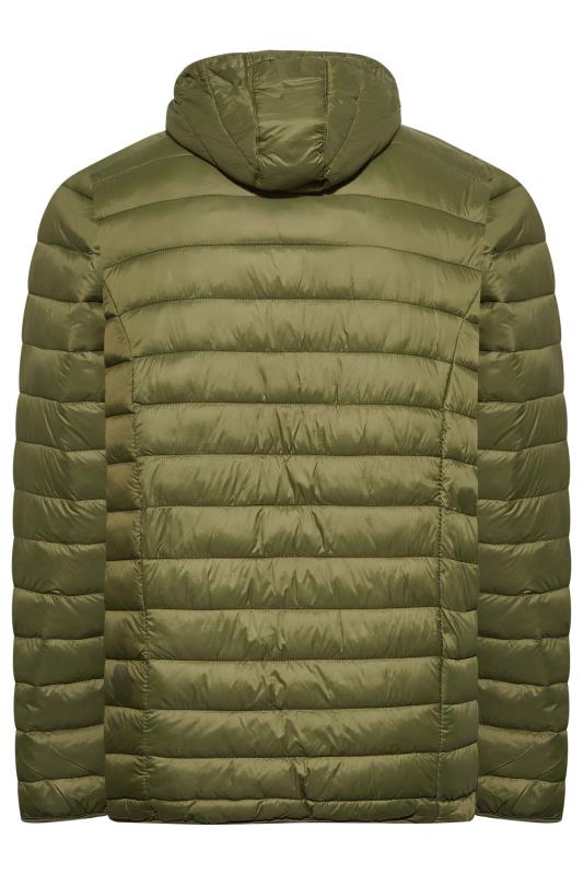 BLEND Big & Tall Khaki Green Hooded Padded Jacket | BadRhino 4