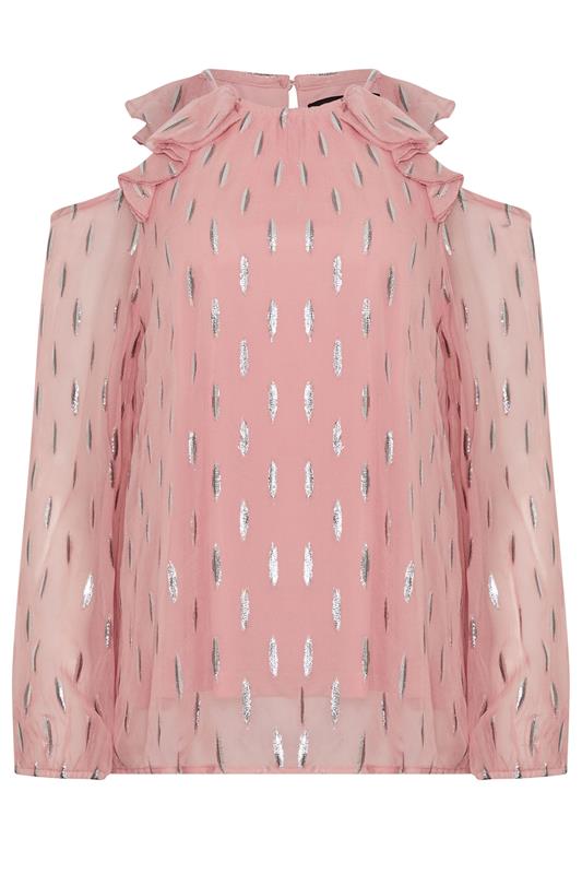 STAR Pink Metallic Cold Shoulder Top | StarByJM 5