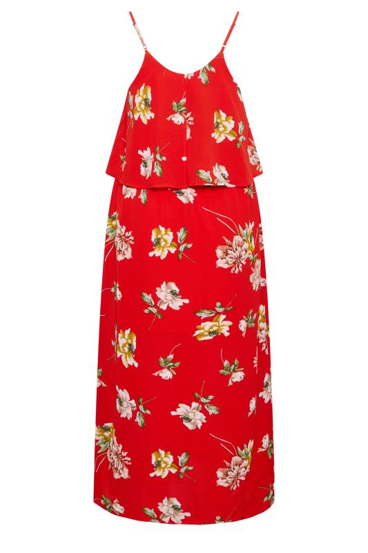 YOURS LONDON Curve Red Floral Overlay Maxi Dress | Yours Clothing 7