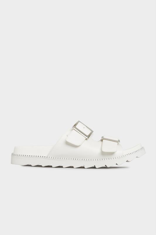 LIMITED COLLECTION White Stud Buckle Sandals In Extra Wide EEE Fit 2