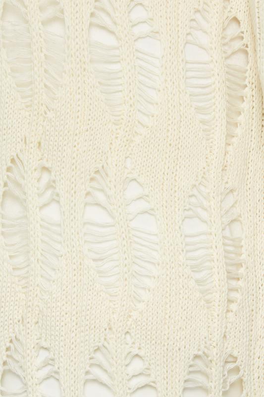 YOURS Plus Size Ivory White Crochet Longline Cardigan | Yours Clothing 5