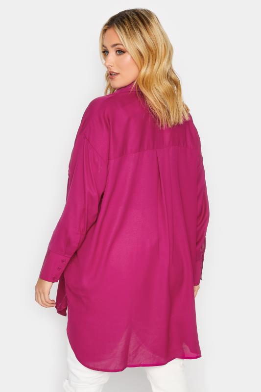 Plus Size Pink Oversized Boyfriend Shirt | Yours Clothing 4