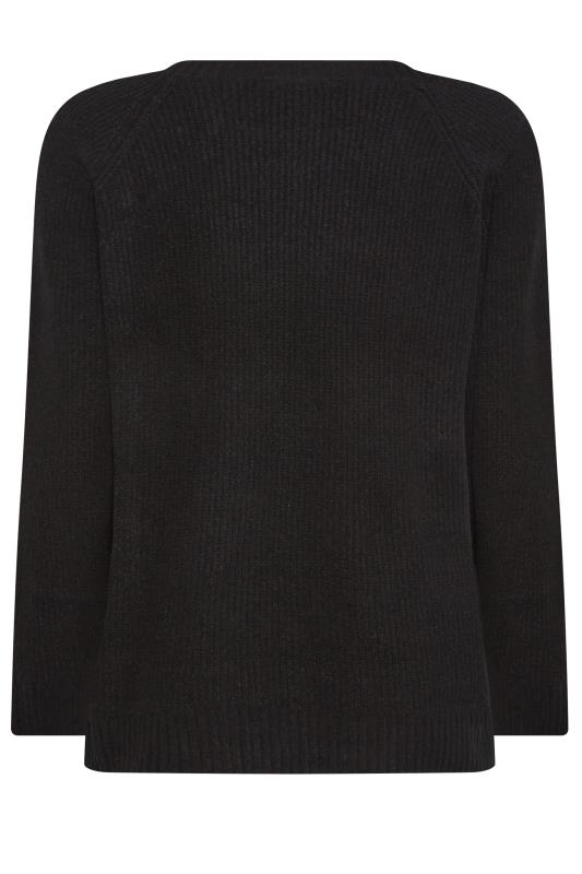 YOURS Plus Size Black Button Detail Knitted Jumper | Yours Clothing 7