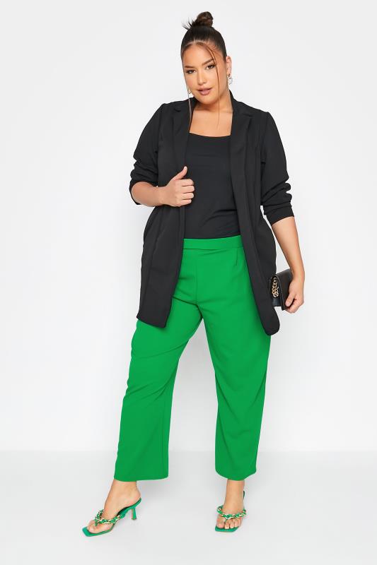 LIMITED COLLECTION Curve Bright Green Wide Leg Trousers 2