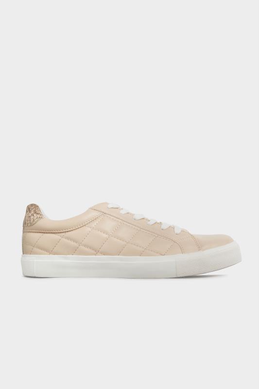 LTS Beige Brown Quilted Trainers In Standard Fit | Long Tall Sally 3