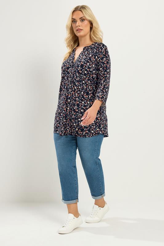 YOURS Plus Size Black Floral Shirt | Yours Clothing 1