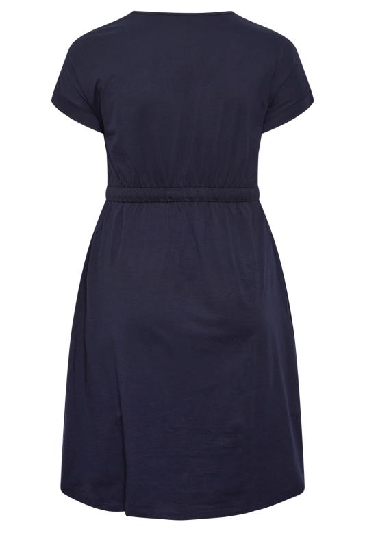 YOURS Curve Plus Size Navy Blue Mini Dress | Yours Clothing  7