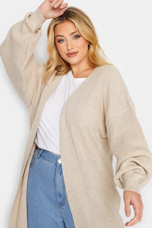 Plus Size Stone Brown Knitted Cardigan | Yours Clothing 4