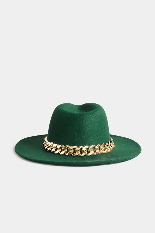 Green Chunky Chain Fedora Hat | Yours Clothing 3