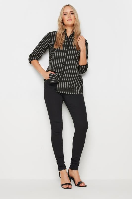 LTS Tall Black Stripe Print Cotton Shirt | Long Tall Sally 2