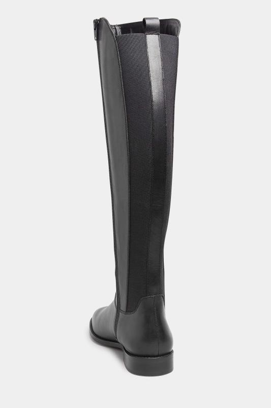 LTS Black Leather Calf Boots In Standard D Fit 4
