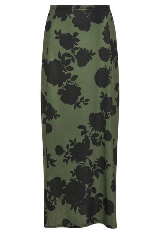 M&Co Khaki Green Floral Print Maxi Skirt | M&Co 4