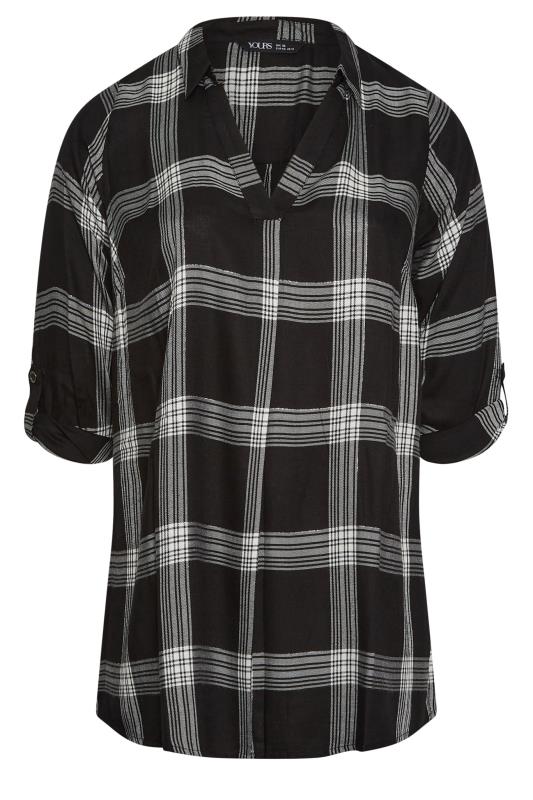 YOURS Curve Plus Size Black Check Print Shirt | Yours Clothing  7