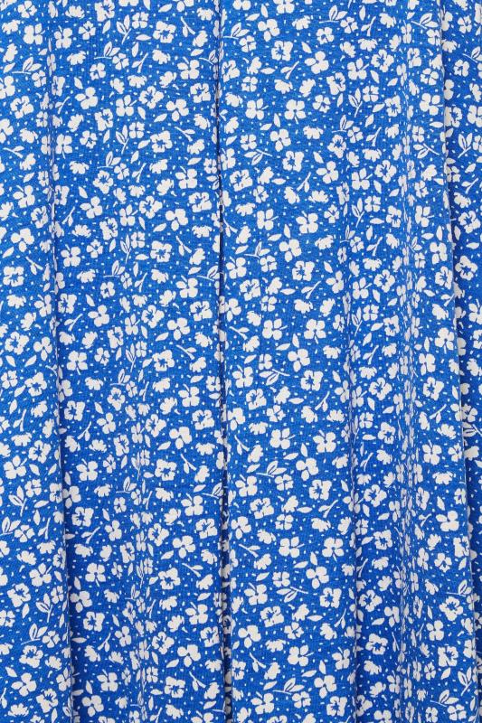 YOURS Plus Size Blue Floral Print Pleat Front Vest Top | Yours Clothing 4