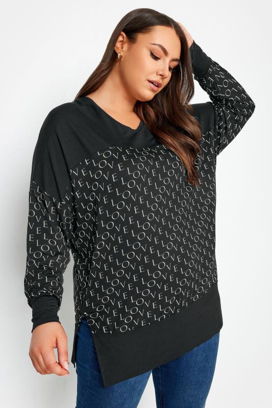YOURS Plus Size Black Pointelle Thermal Long Sleeve Top | Yours Clothing