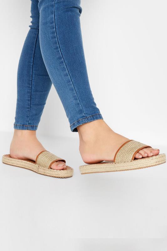 Brown Espadrille Mules In Wide E Fit 1