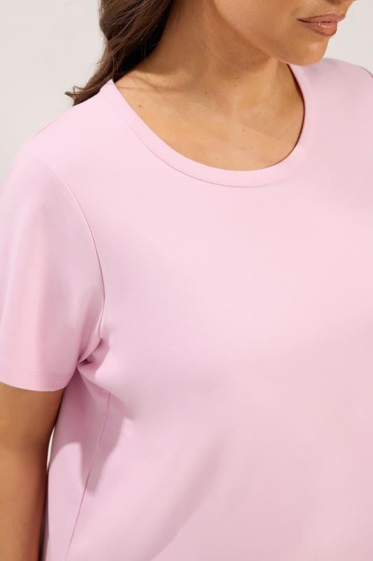 YOURS Plus Size Pink Interlock T-Shirt | Yours Clothing 4