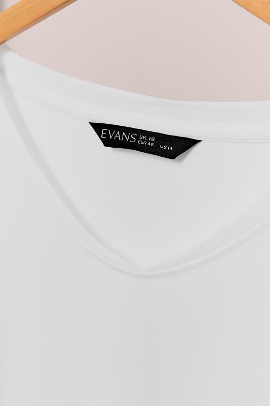 EVANS Plus Size White V-Neck Modal Rich T-Shirt | Evans 6