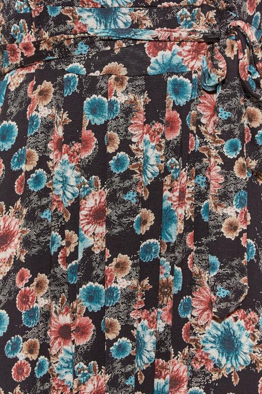 Plus Size Black Floral Print Wrap Maxi Dress | Yours Clothing 5