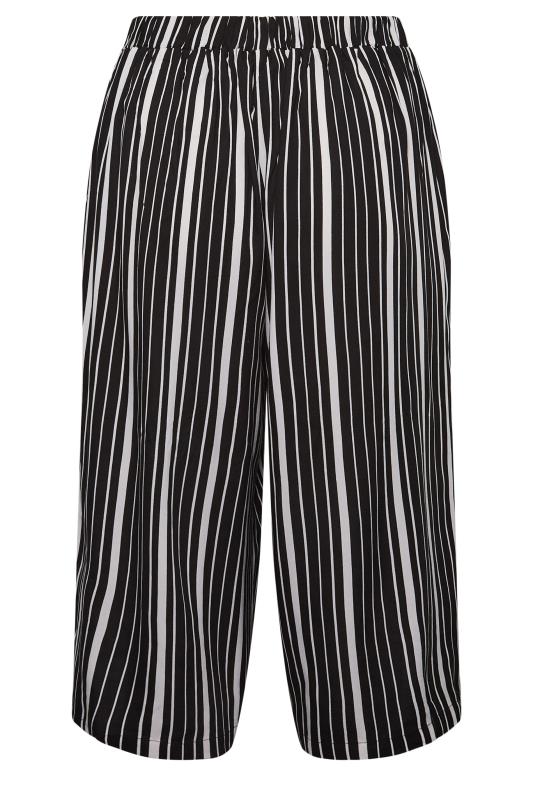 YOURS Curve Black Stripe Print Culottes | Yours Clothing 6