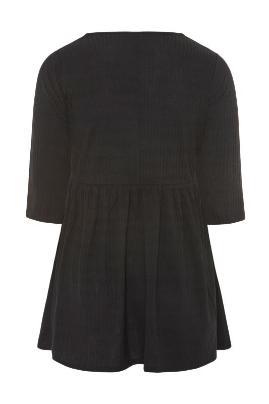 LIMITED COLLECTION Curve Black Ribbed Smock Top 7