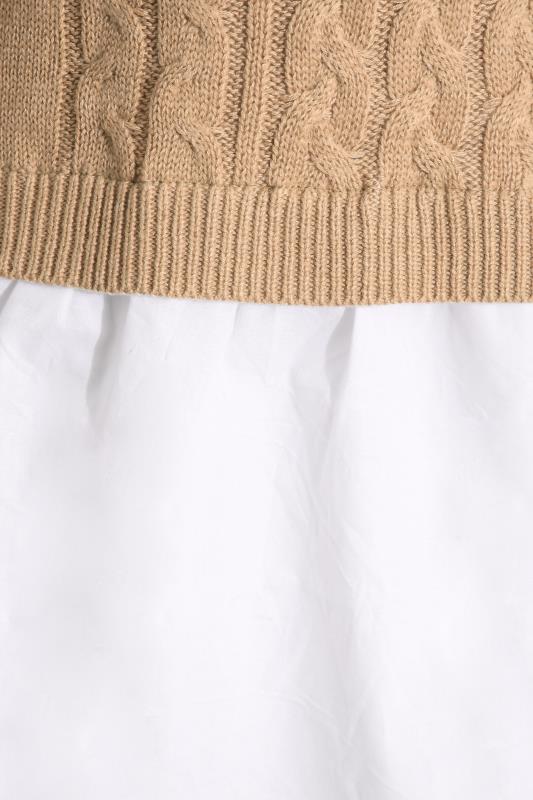 LTS Tall Women's Maternity Beige Brown Knitted Shirt Jumper | Long Tall Sally 7