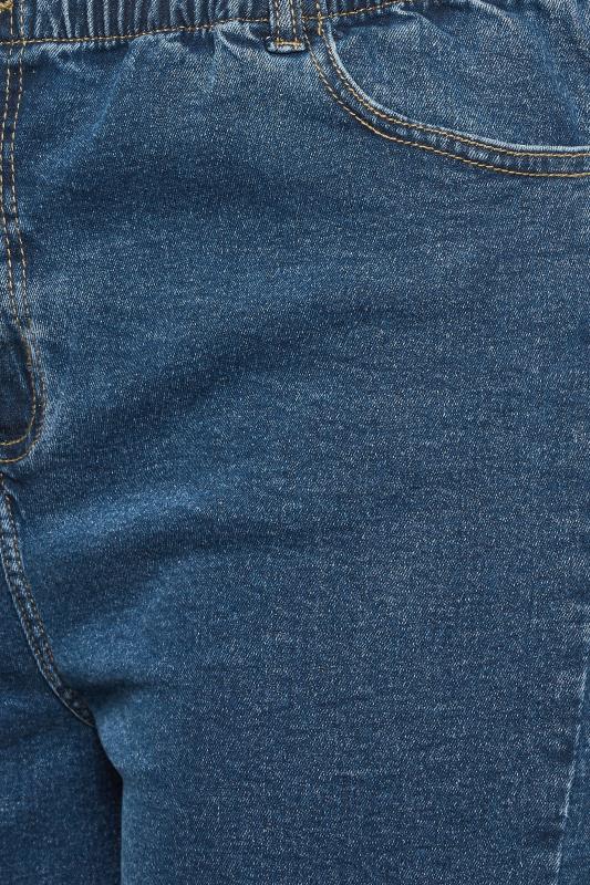 YOURS Plus Size Mid Blue Elasticated Waist Denim Shorts | Yours Clothing 3