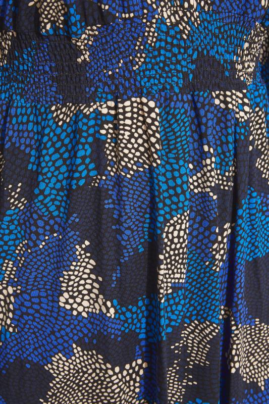 YOURS LONDON Curve Blue Spot Print Shirred Waist Maxi Dress 5