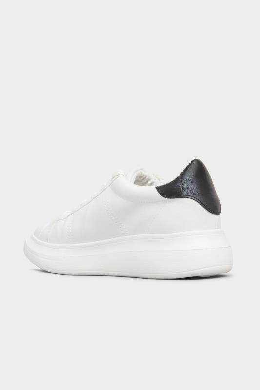 LIMITED COLLECTION White & Black Vegan Faux Leather Platform Trainers ...