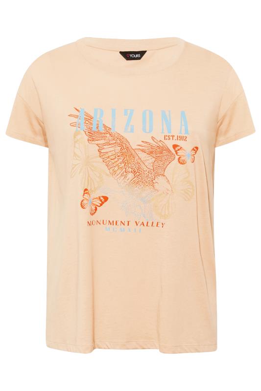 Plus Size Natural Brown 'Arizona' Eagle Print T-Shirt | Yours Clothing 6