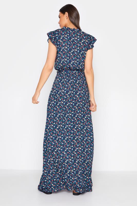LTS Tall Navy Blue Floral Print Maxi Dress 3