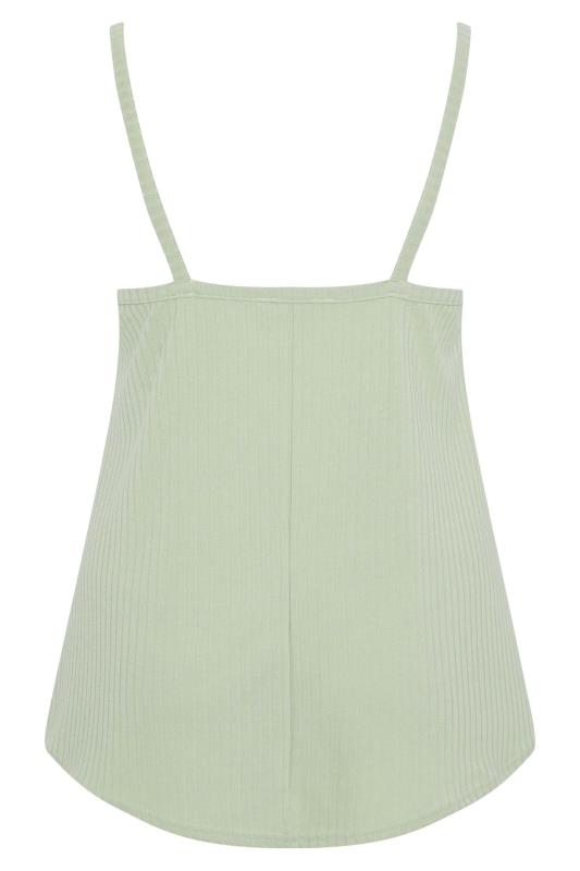 LIMITED COLLECTION Sage Green Rib Swing Cami Top | Yours Clothing 6