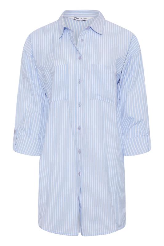 LTS MADE FOR GOOD Tall Women's Blue Stripe Cotton Shirt | Long Tall Sally 6