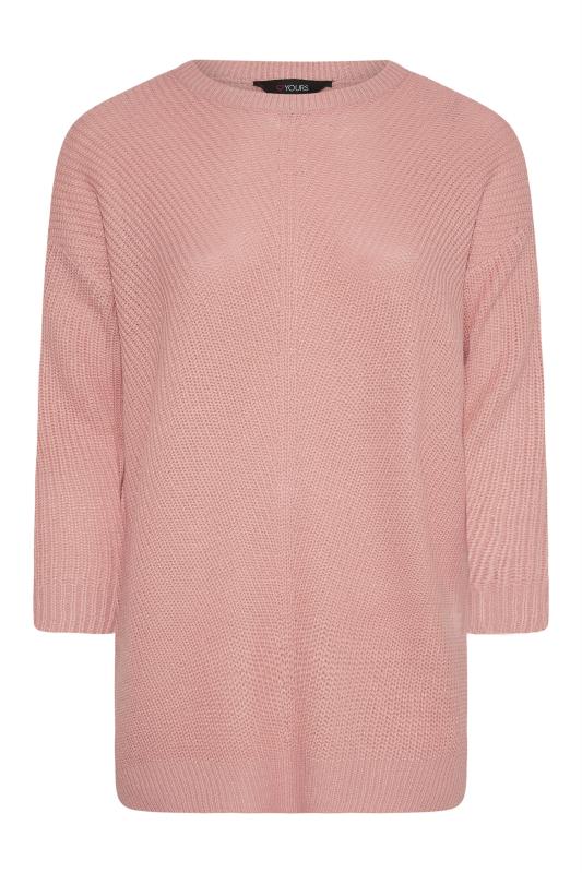 Plus Size Curve Pink Basic Essential Knitted Jumper | Yours Clothing 4
