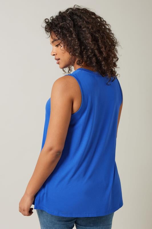 EVANS Plus Size Cobalt Blue Modal Rich Vest Top | Evans 4