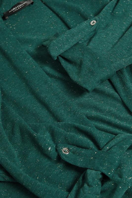 YOURS LUXURY Plus Size Teal Green Metallic Cardigan | Yours Clothing 9