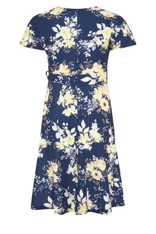 YOURS LONDON Navy Floral Skater Dress | Yours Clothing
