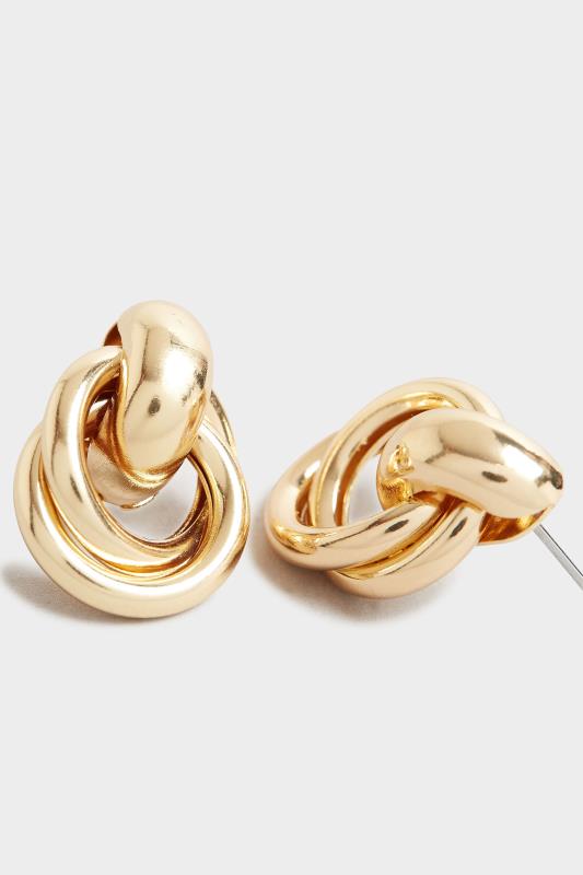 Gold Double Circle Stud Earrings 2