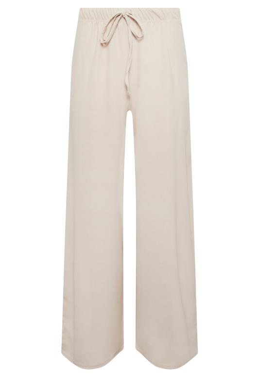 LTS Tall Cream Crepe Wide Leg Cropped Trousers | Long Tall Sally 5