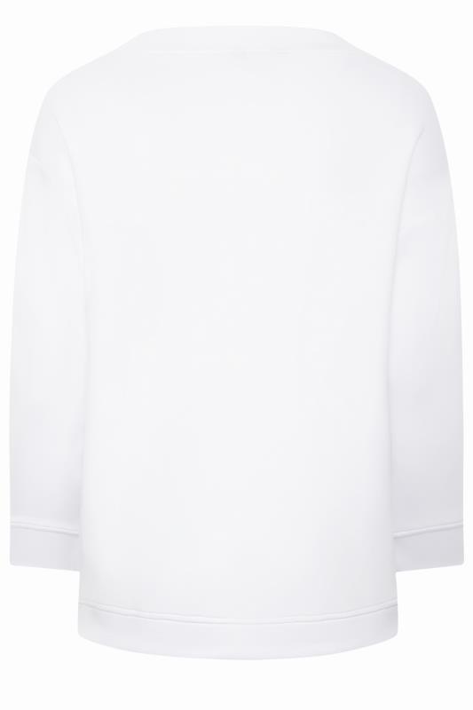 YOURS Curve Plus Size White Side Split Sweatshirt | Yours Clothing  7