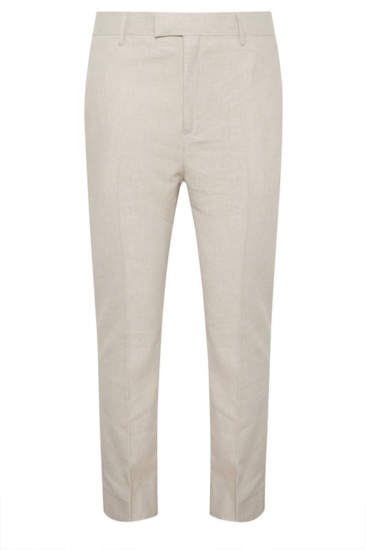 BadRhino Tailoring Big & Tall Oatmeal Brown Linen Suit Trousers | BadRhino 7