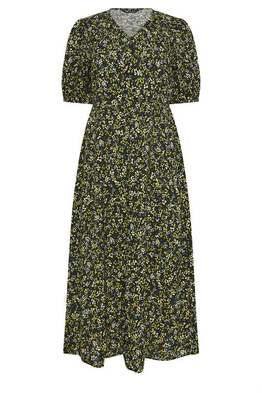 M&Co Green Ditsy Floral Puff Sleeve Midi Dress | M&Co 6